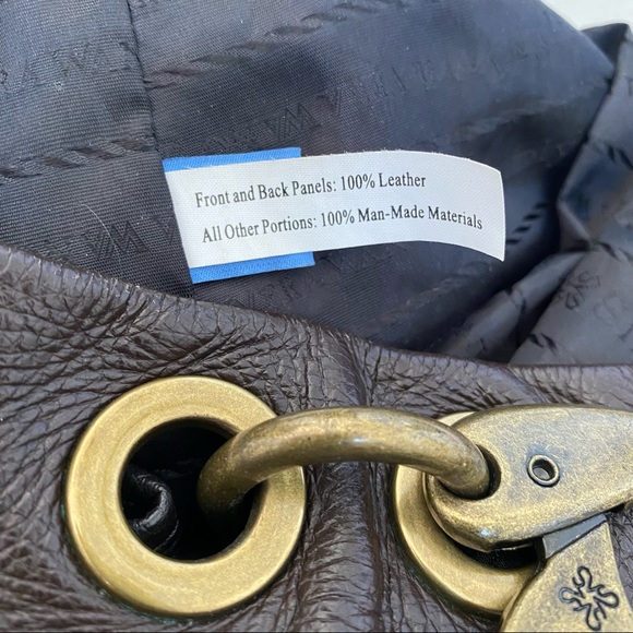 Vera Wang Signature Brown Leather Large Hobo Shoulder Bag - Picture 8 of 8